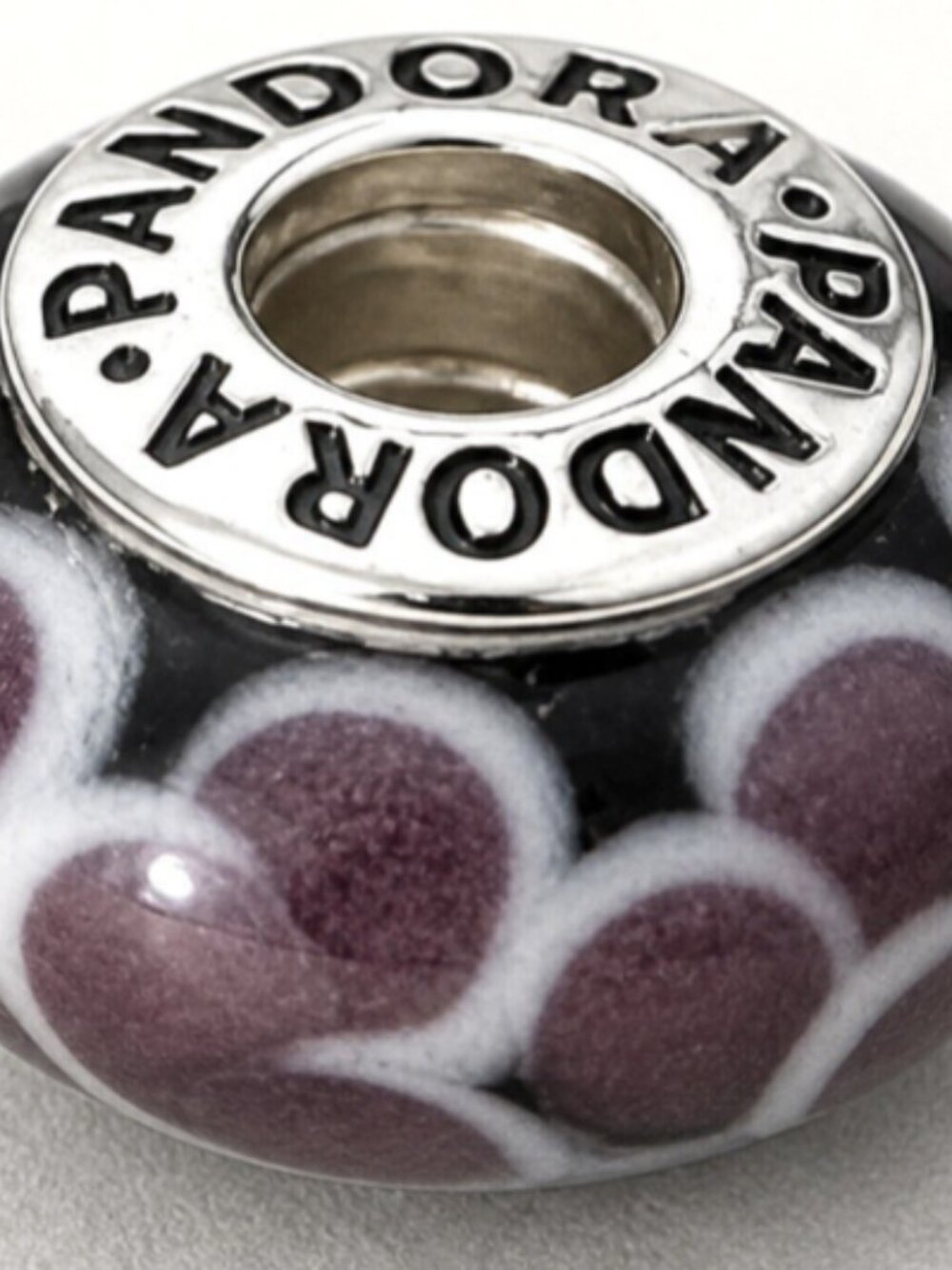 Pandora Murano Glass Purple Dot Bracelet Charm Sterling Silver 925 Retired